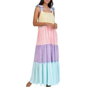 Pitusa Rainbow Maxi Dress Size- Petite